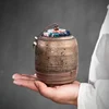 Mini Sealed Pu'er Dried Fruit Storage Jar Portable Travel Tea Storage Box Tank Container Chinese Style Retro Ceramic Tea Caddy 3