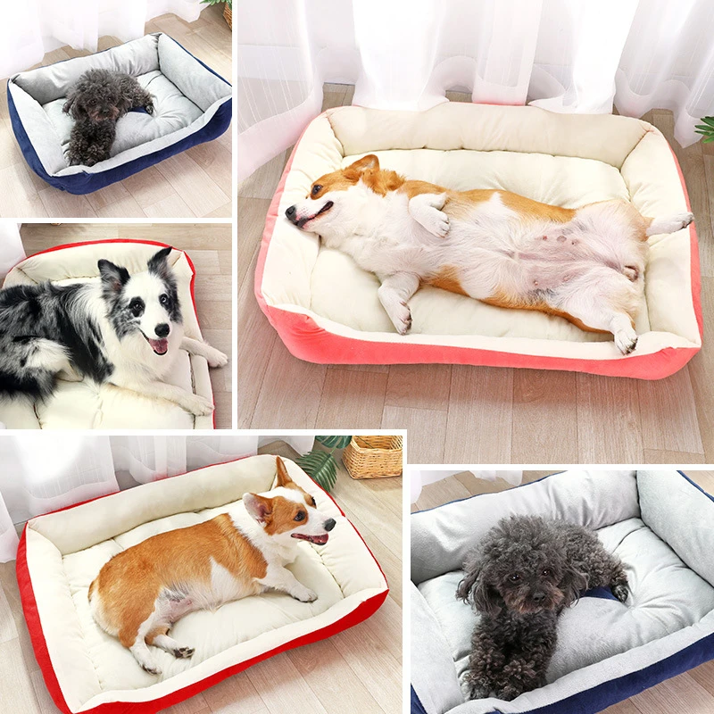 Cama de hueso para mascotas, colchones cálidos gatos y perros, saco de dormir rectangular, perrera suave y lavable para perros pequeños, y grandes|Casas, jaulas y corrales| - AliExpress
