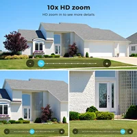 Caméra de sécurité WiFi PTZ 20MP 10K, extérieure, quatre objectifs, quatre écrans, zoom numérique 10X, caméra de surveillance vidéo double bande 2.4G et 5G 3