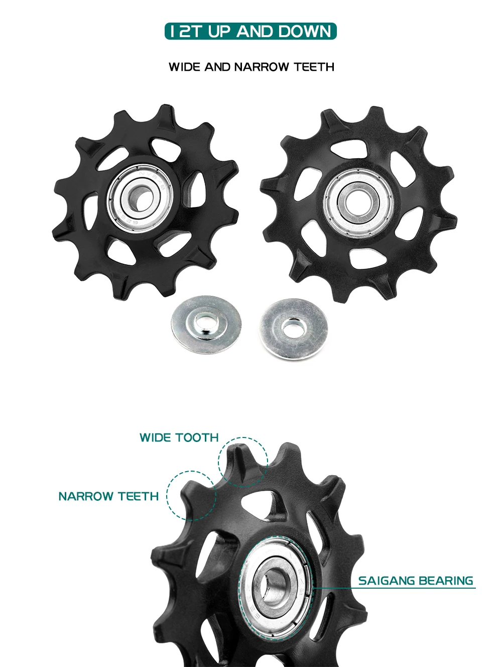 Description Picture 5 of itemWUZEI Bicycle Pulley Bearing Wheel 11T 12T 13T14T15T16T17T Road Bike Guide Wheel for Shimano Sram MTB Jockey Rear Derailleur