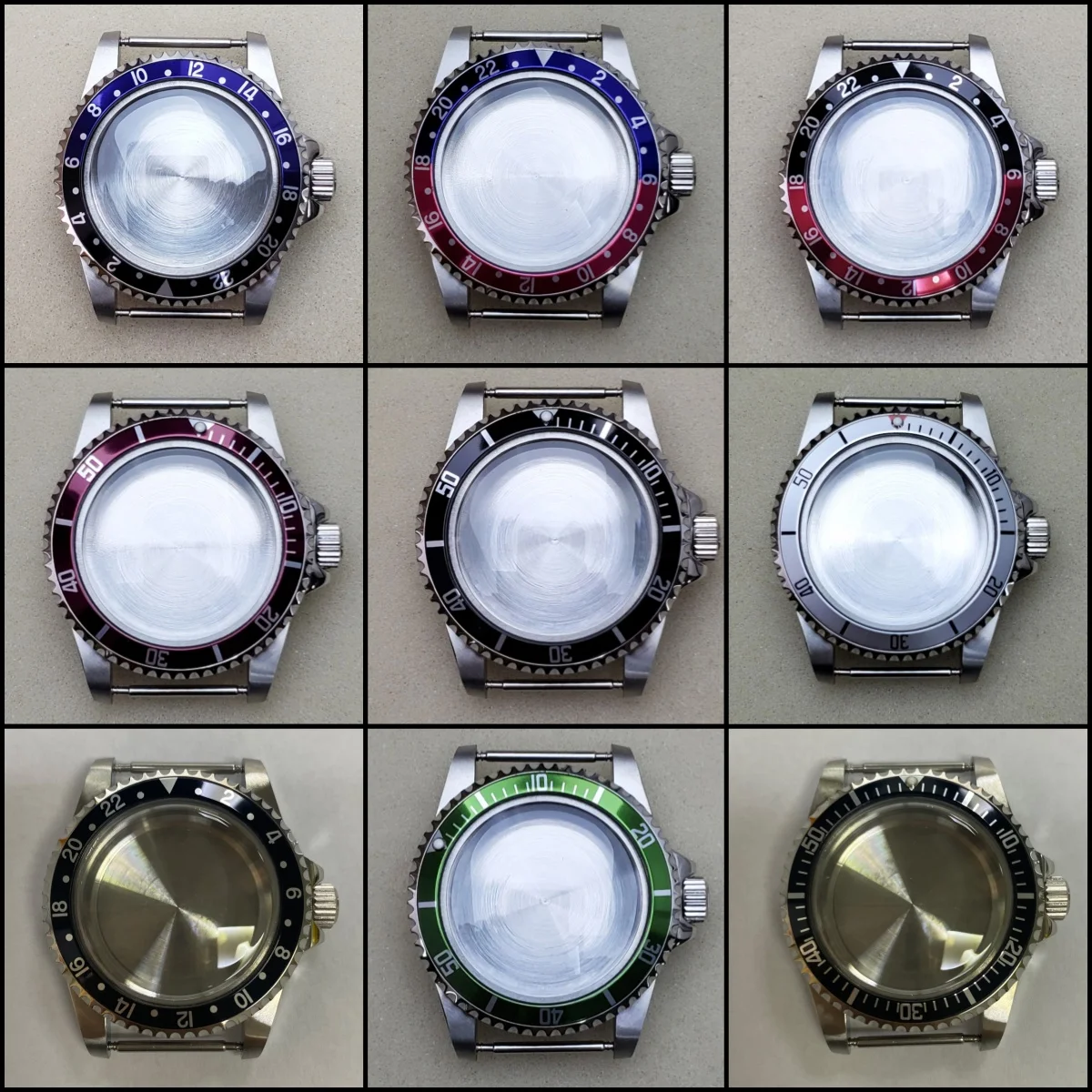 

39.5mm 1960 Vintage Watch Case For Seiko NH35 NH36 Submariner Retro Acrylic Dome Glass 904L Stainless Steel Aluminium Bezel Case