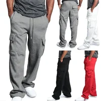 Men Cargo Jogger Pants Autumn Winter Fleece Sweatpants Loose Trousers Multi Pocket Overalls Hip Hop Streetwear Cargo Long Pants 1