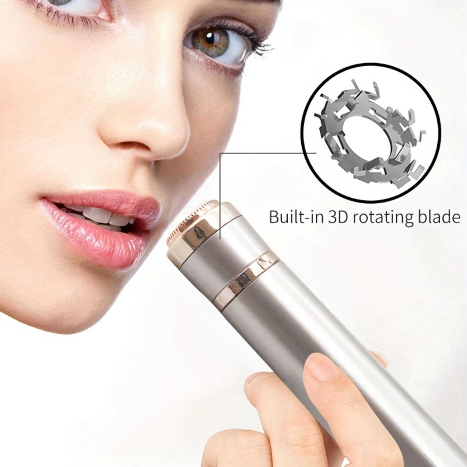 Rechargeable 3 in 1 Eyebrow Trimmer and Face Shaver for Women-Painless Hair Removal Device for Face, Eyebrows, Peach Fuzz, and