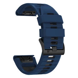 Soft Silicone QuickFit Watch Strap, 22mm & 26mm Widths - Enhanced Comfort and Durability - QuickFit 22mm (Blue Black)