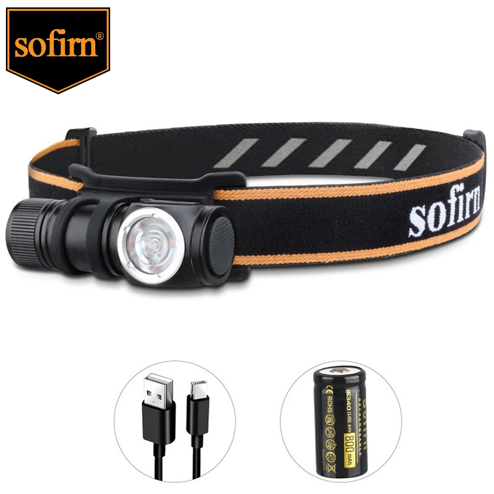 Sofirn HS10 Usb C Oplaadbare Mini 16340 Koplamp 1100lm LH351D 90CRI Hoek Zaklamp Tir Optics Met Magneet Staart 2 Groepen