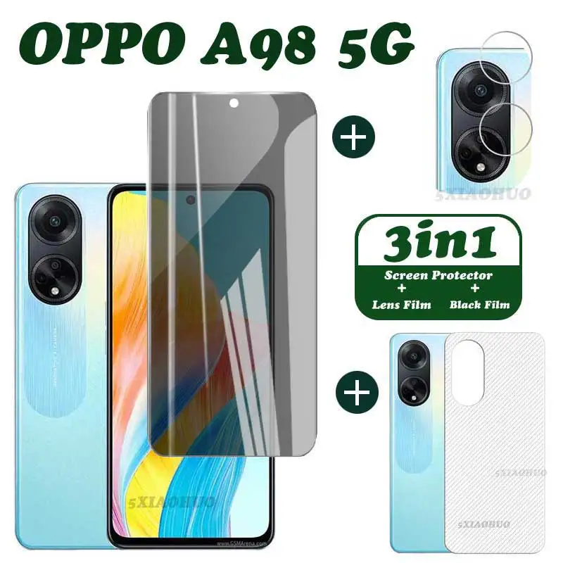 

3 в 1 противошпионское закаленное стекло для OPPO A98
