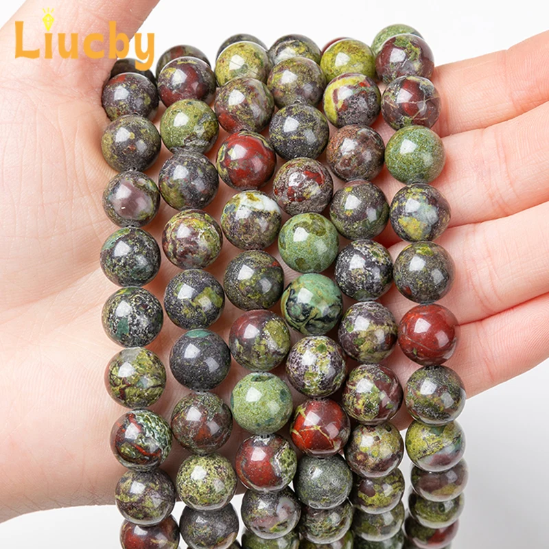 Natürliche Drachenblutsteinperlen für Schmuckherstellung DIY Frau Zubehör Charm Armband Creolen 15" Strang 4/6/8/10/12mm