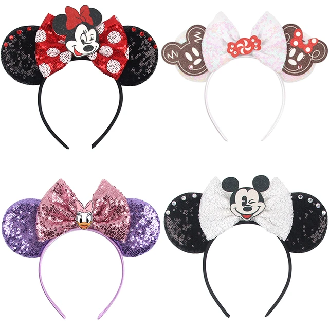disney Disney Mickey Mouse Ears Headbands Women Child Party Hair  Accessories Lilo Stitch Headband For Girls Kids Sequins Bow Hairbands -  Headband - AliExpress