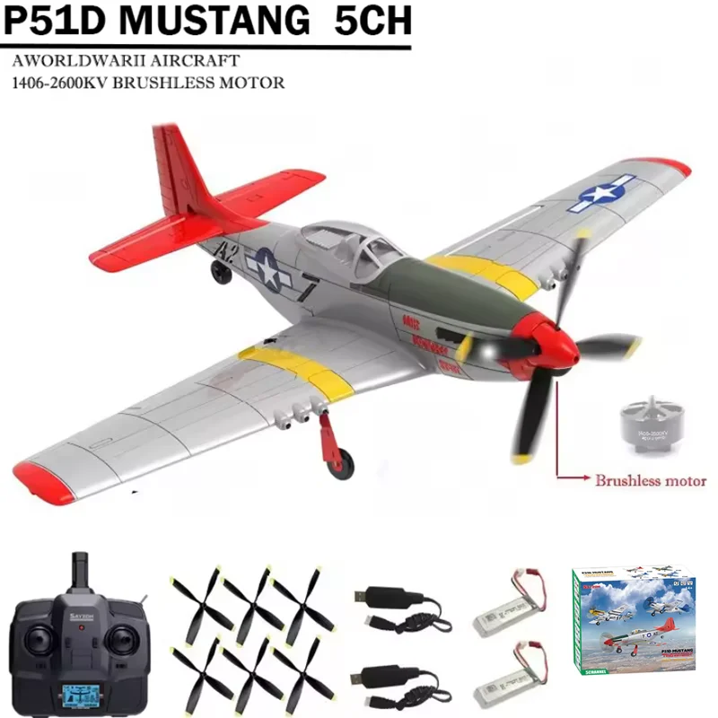 Planeur RC P51D Brushless 2BS avec LED - Modèle réduit avion télécommandé