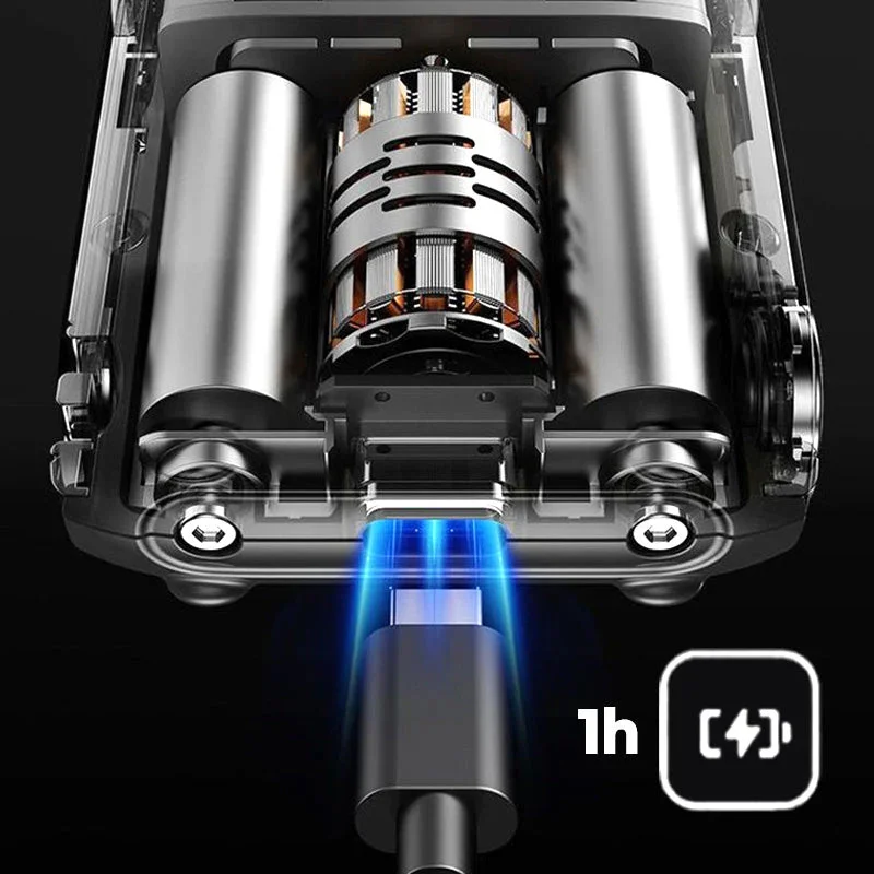 1PC Men's Mini Electric Razor Double Blade Head Portable Travel Shaving Type-c Rechargeable Pocket Shaver