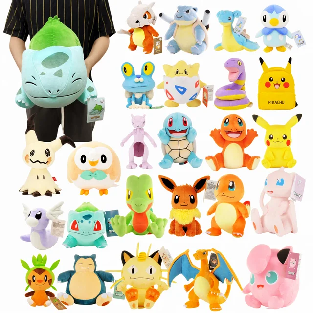 47 Styles Anime Pokemon Plush Charmander Squirtle Pikachu Plush Bulbasaur Stuffed Animal Toy Peluche Pokemon Doll Gift for Kid 1