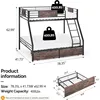 Double Bed, Full Size, 2 Storage Drawers/flat Steps/inclined Ladders, Heavy Duty Metal Plate Support, No Box Spring Required 3