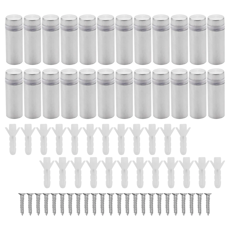 

24 Packs Advertising Screws Standoff Mounts Glass Acrylic Nail Mounts Screws For Displaying Acrylic Board And Signage