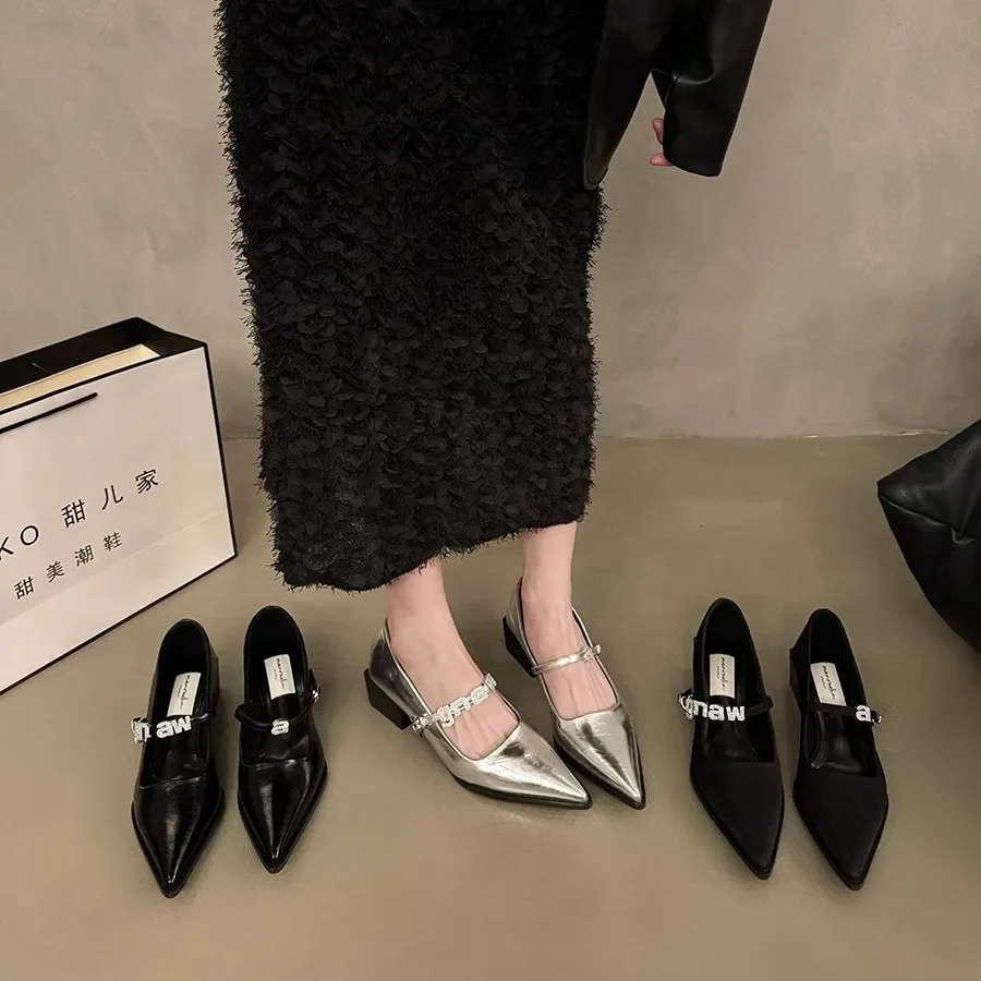 Trendy Pointed Toe Low Heel Mary Jane Shoes Women Casual Shoes New  Summer Soft Sole Ballet Ballerina Shoes Woman Pumps 4