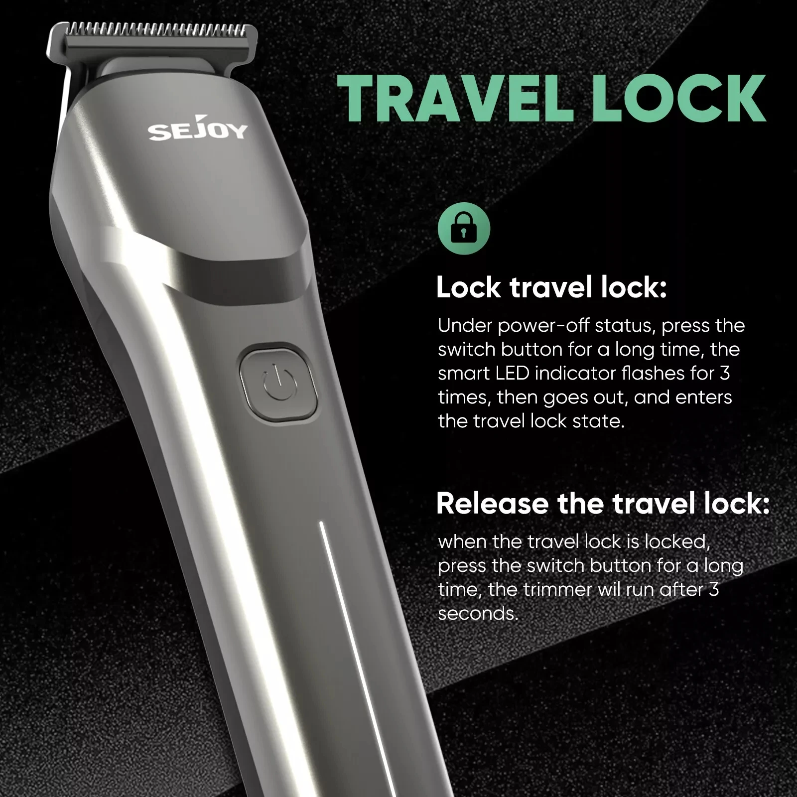Sejoy Hair Clippers Beard  Trimmer for Men Cordless Barber Clippers for Hair Cutting Machine Rechargeable Beard Trimmer 2