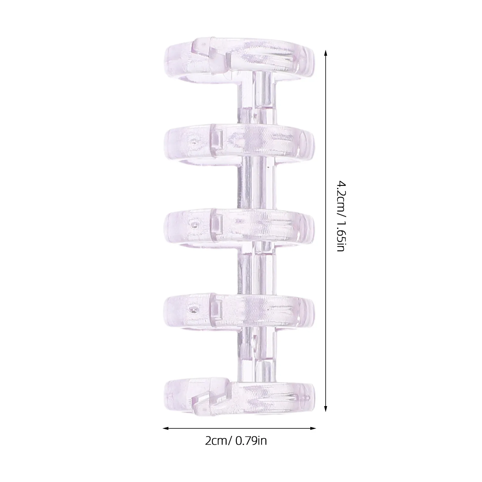 100Pcs 플라스틱 투명 5 홀 루스 리프 바인더 링 개방형 클립 사무실 학교 바인딩 액세서리 바인더 링