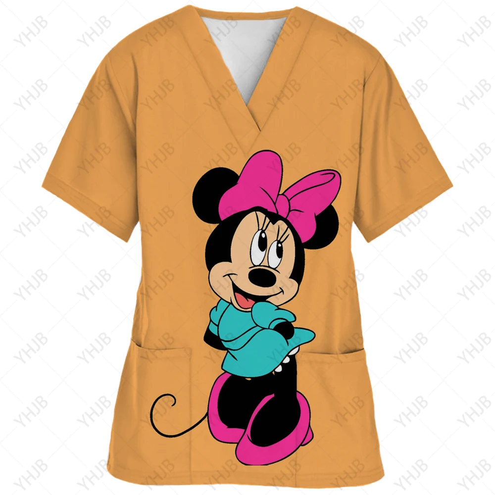 thumbnail image 1 of Blusa médica con estampado navideño de Mickey Mouse, talla 5xl, uniforme de manga corta, uniforme de médico y enfermera, blusas de trabajo para centros de revisión para niños, 1 of 5