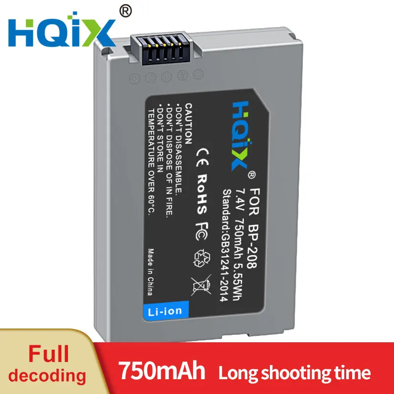 

HQIX for Canon DC10 DC20 DC21 DC22 DC40 DC50 DC51 DC95 DC100 DC201 DC210 DC220 DC230 HR10 Camera BP-208 Battery Charger