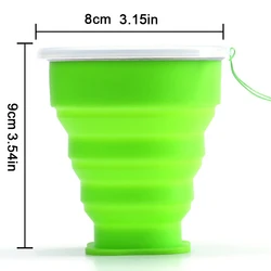 Collapsible Silicone Travel Cup with Lid - 200ml Portable Outdoor Mug (200ML)
