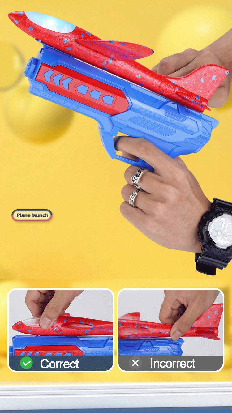 Children Foam Plane Launcher Toy Outdoor, Plane Gun