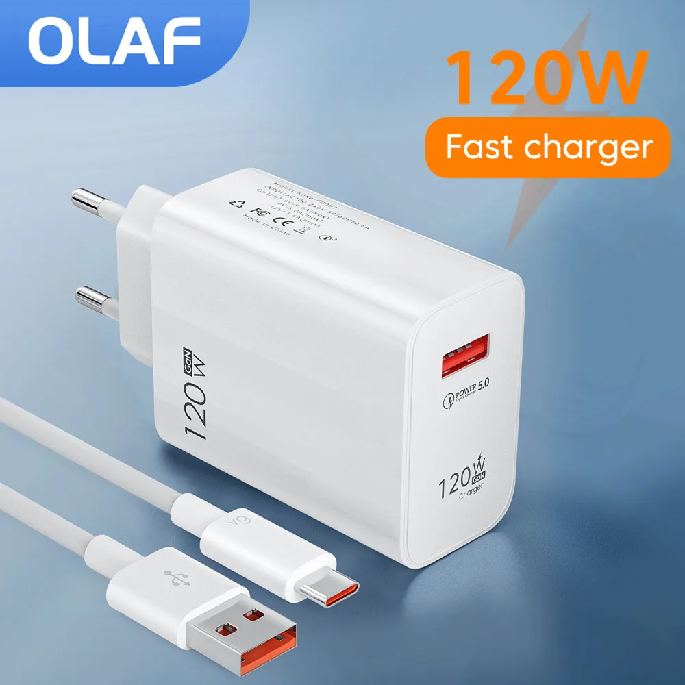 120w Usb Charger Eu/us/uk Plug Fast Charging Quick Charge Qc3.0 Type C