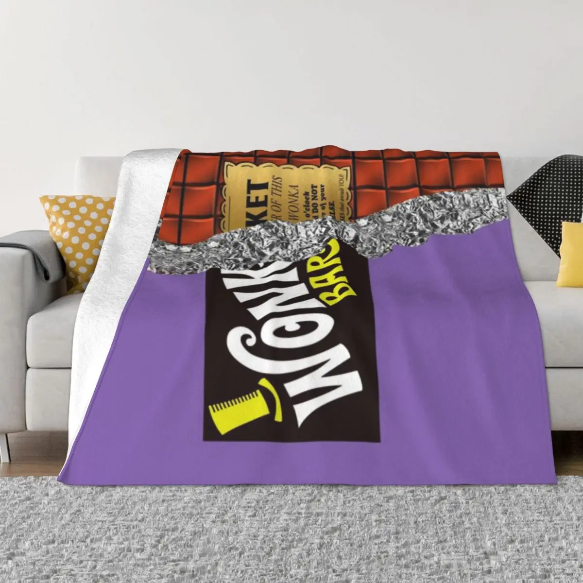 Wonkas Golden Ticket Chocolate Una Coperta In Micro Pile Ultra Morbida