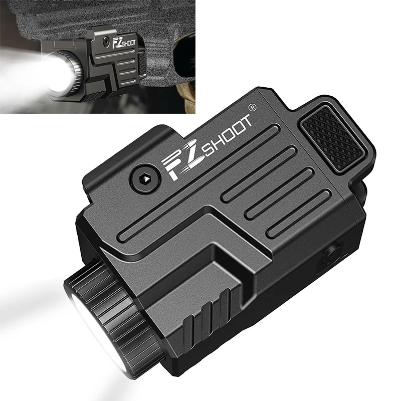 Pistol Flashlight EZshoot Tactical Flashlight 800 Lumens LED Light Compatible with Pistol Picatinny and GL Rails USB Rechargeable Strobe Mode