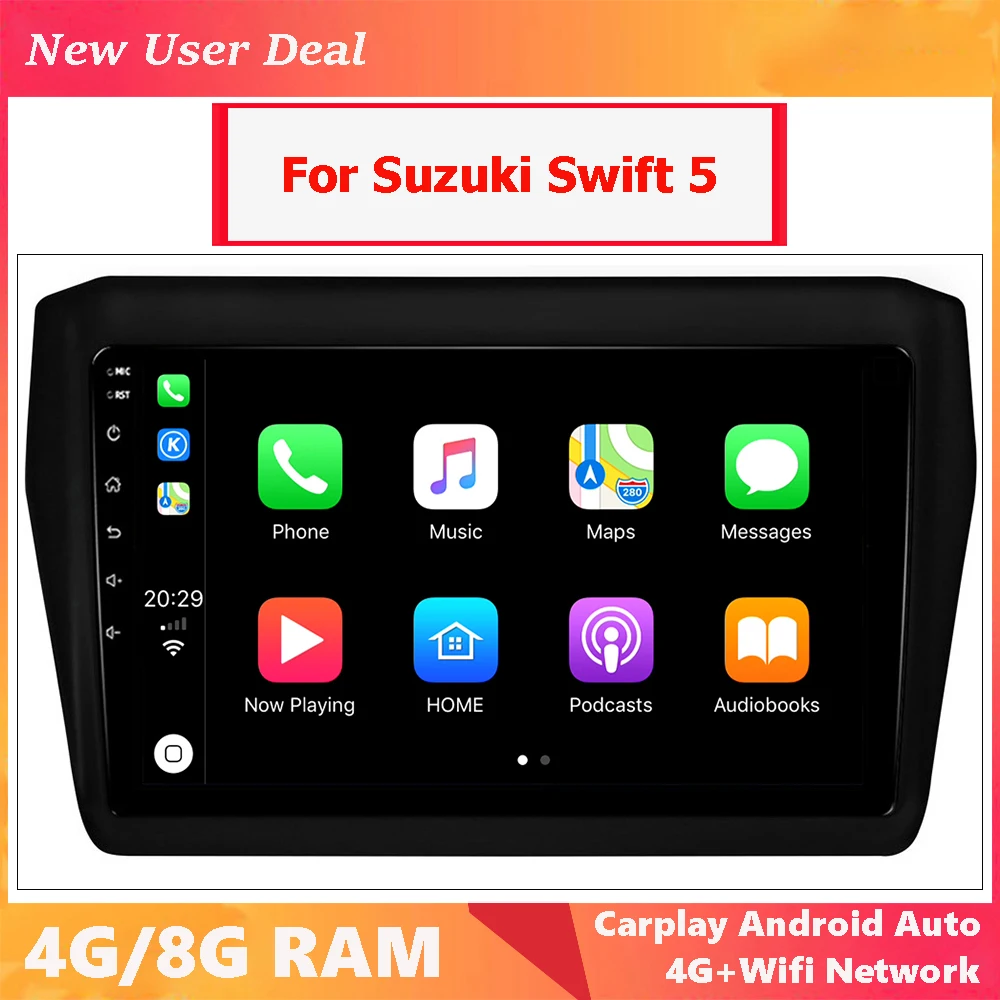 Reproductor Multimedia para coche, Radio con Android 12, Gps, Carplay