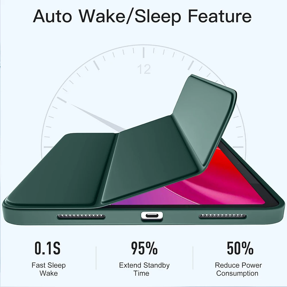 Sleek Ultra-Thin PU Leather Stand Case Cover with Auto Wake/Sleep