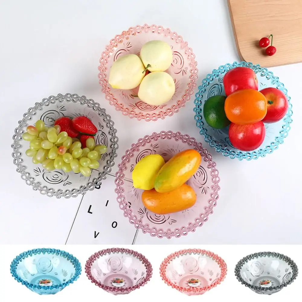 

Transparent Fruit Storage Tray Multipurpose Save Space Plastic Dried Fruit Serving Tray Large Capacity Dessert Plate for Home