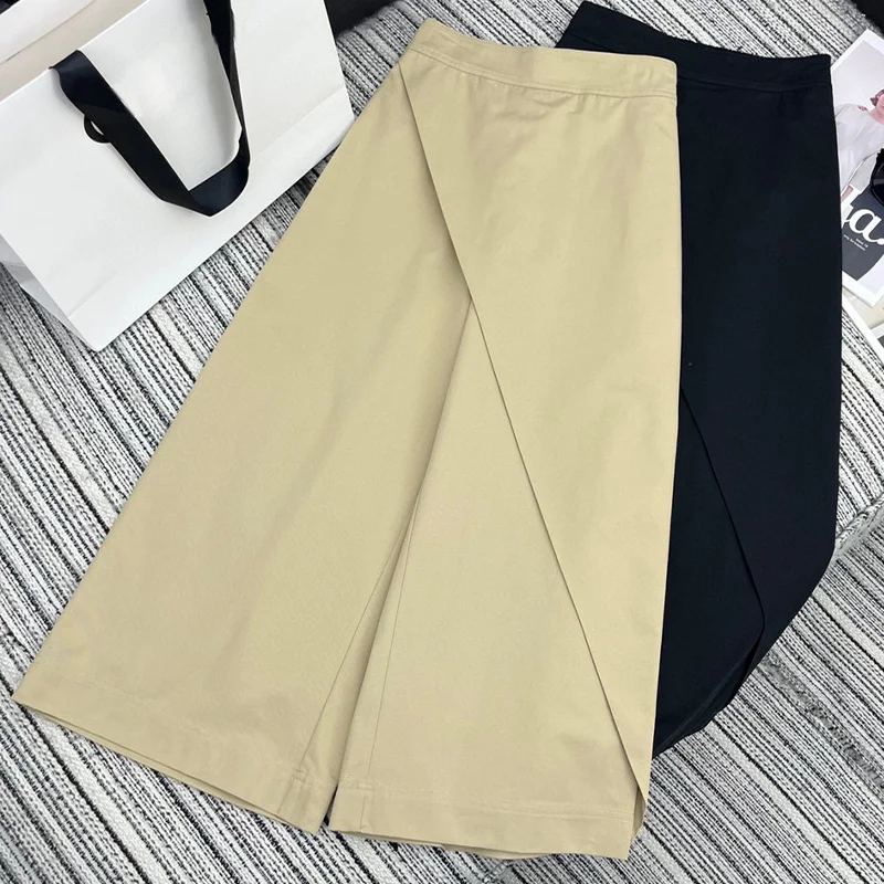 

Летние юбки-брюки для женщин, однотонные свободные юбки-кюлоты с разрезом, высококачественный индивидуальный дизайн