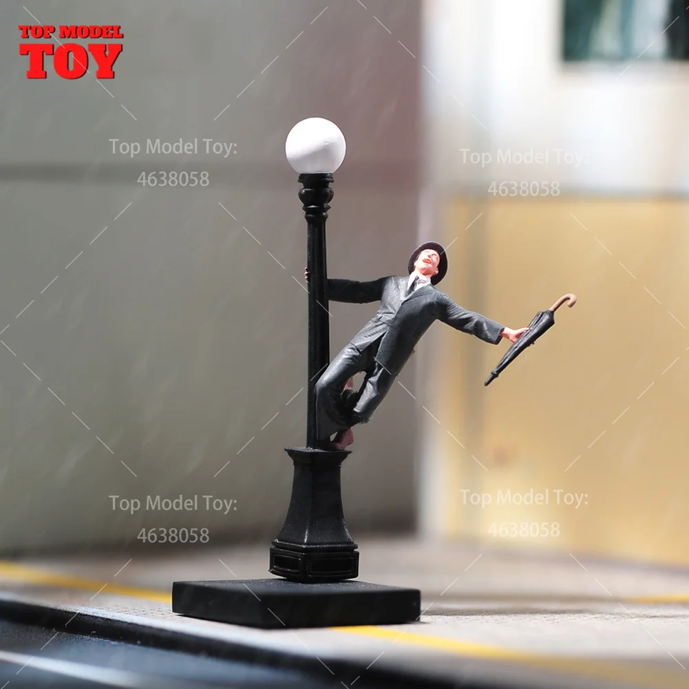 

Painted Miniatures 1/24 1/64 1/43 1/87 Singer Under Streetlights Male Scene Figure Doll Unpainted Model For Car Vehicles