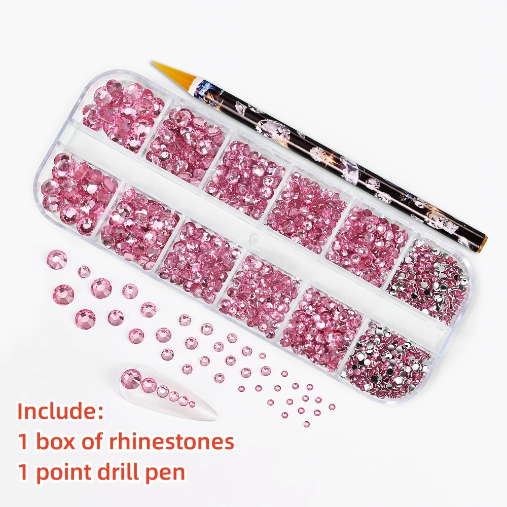 Sparkling Crystal Nail Art Rhinestones Kit with Tools