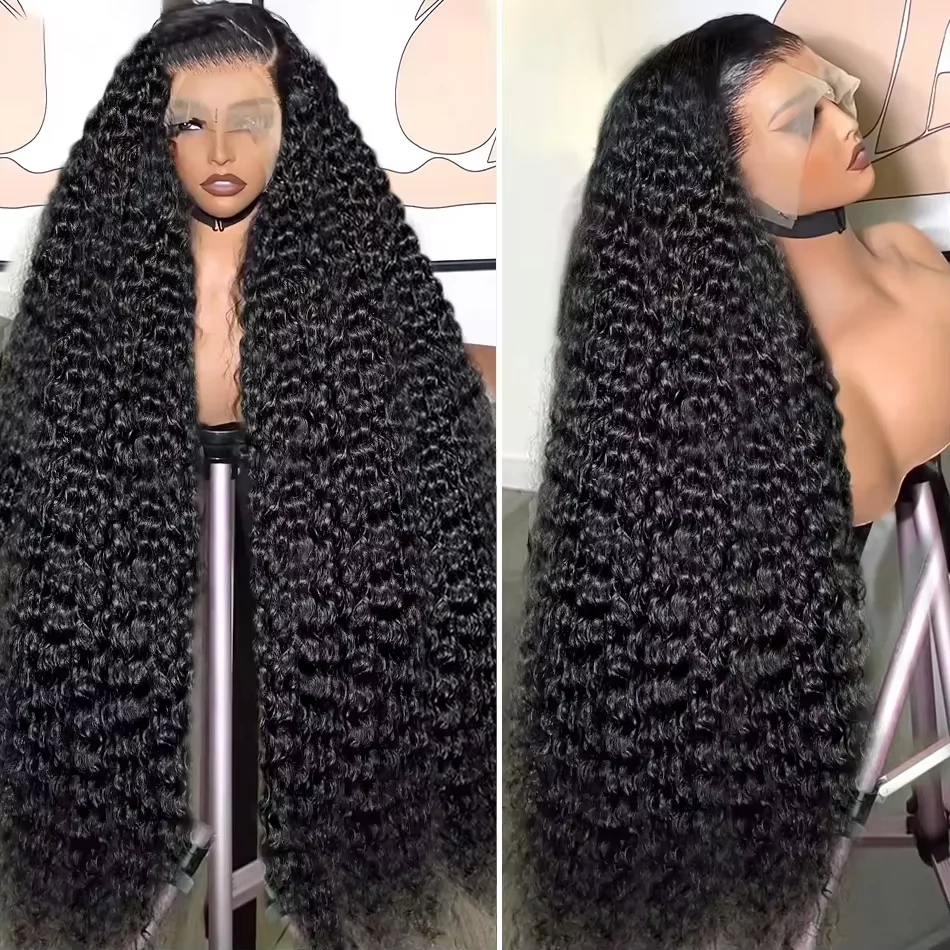 Curly HD Lace Wig 13x6 Human Hair 200Density Water Wave Wig 30Inch Lace Front Human Hair Deep Wave Frontal Pre Plucked