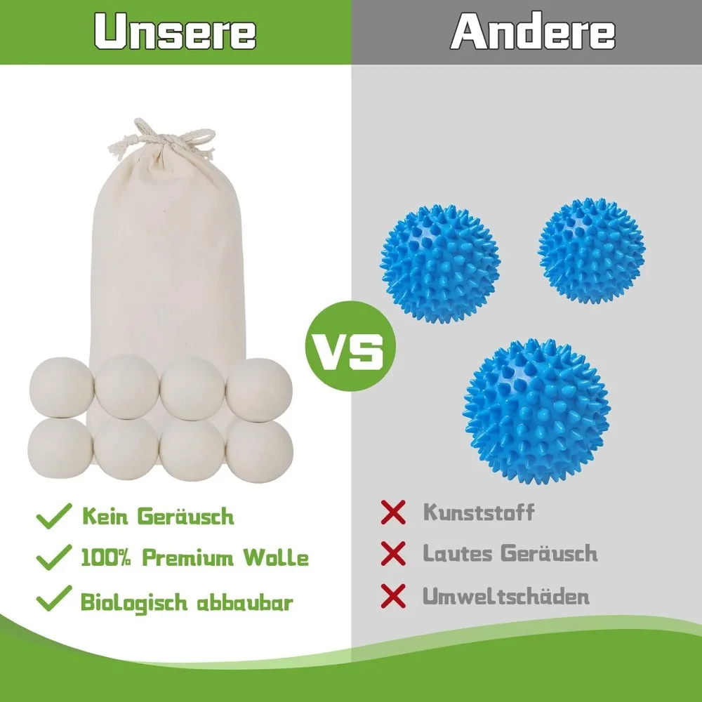 7.5/8cm Wool Dryer Balls Natural Fabric Softener Reusable Antistatic Softener Laundry Ball Home Washing Machine Accessories laundry ball