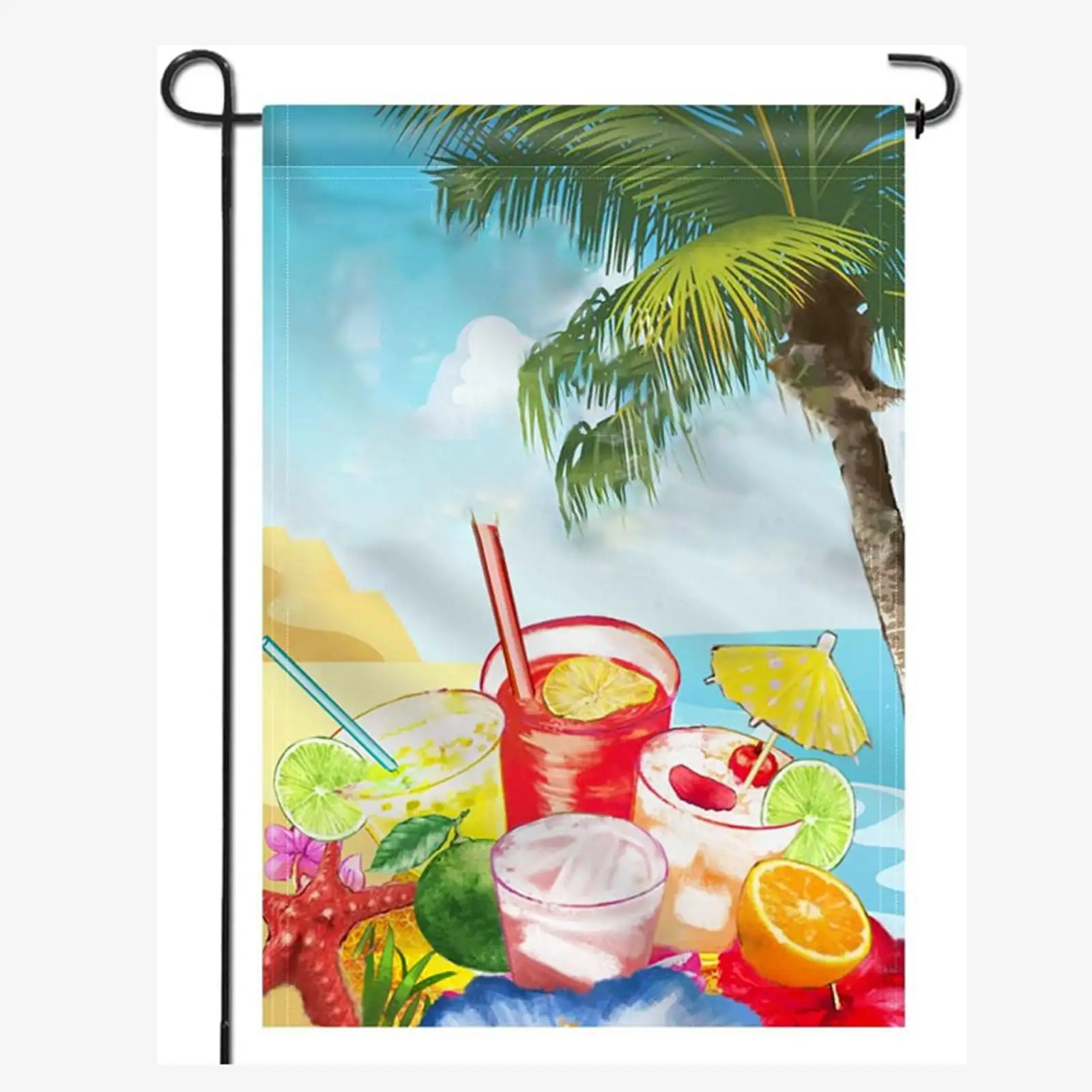 1 Set Garden Flag Pole Holder with Non-Skid Clip Decoration Detachable Wind Proof Black Durable Stand for Farmhouse Lawn Outside