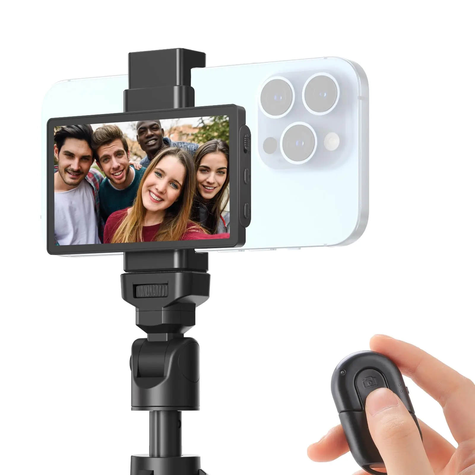 Tripod For Iphone With Light Wireless Selfie Monitor Screen