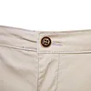 2024 New Summer Men High Quality Casual Business Social Elastic Waist 100% Cotton Solid Shorts 4