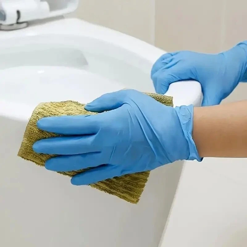 Description Picture 5 of item20/30/50/100PCS Blue Nitrile Gloves Disposable Household Cleaning Gloves Used for Pet Bathing Household Kitchen Bathroom Tools