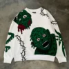 New Gothic Retro Anime Pattern Sweater Men and Women Punk Harajuku Crew Neck Y2k Sweaters Long Sleeve Pullover Tops Streetwear 1