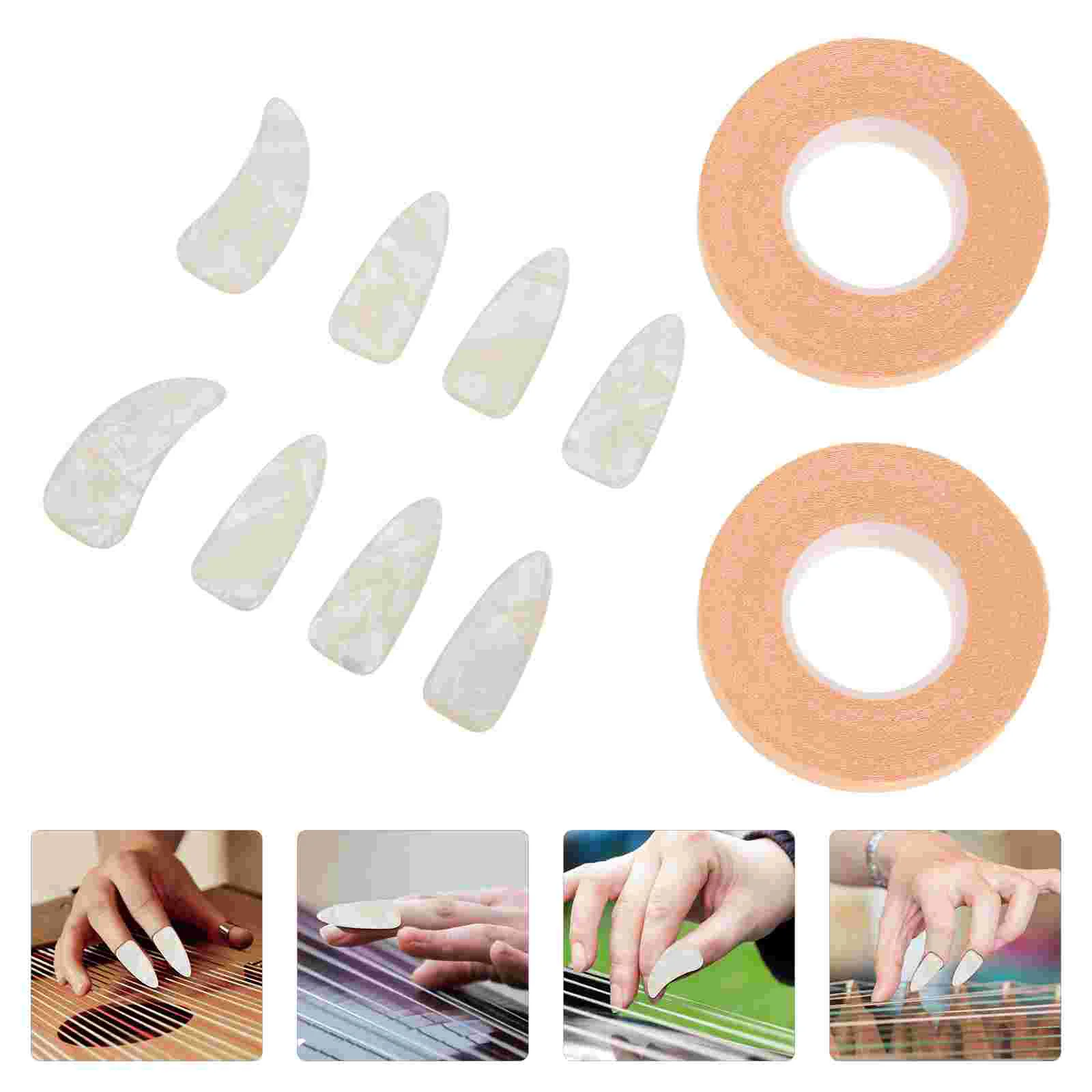 

Color Nail Wraps Guzheng Nails Protection Covers for Protective Playing Protectors White Practice Child