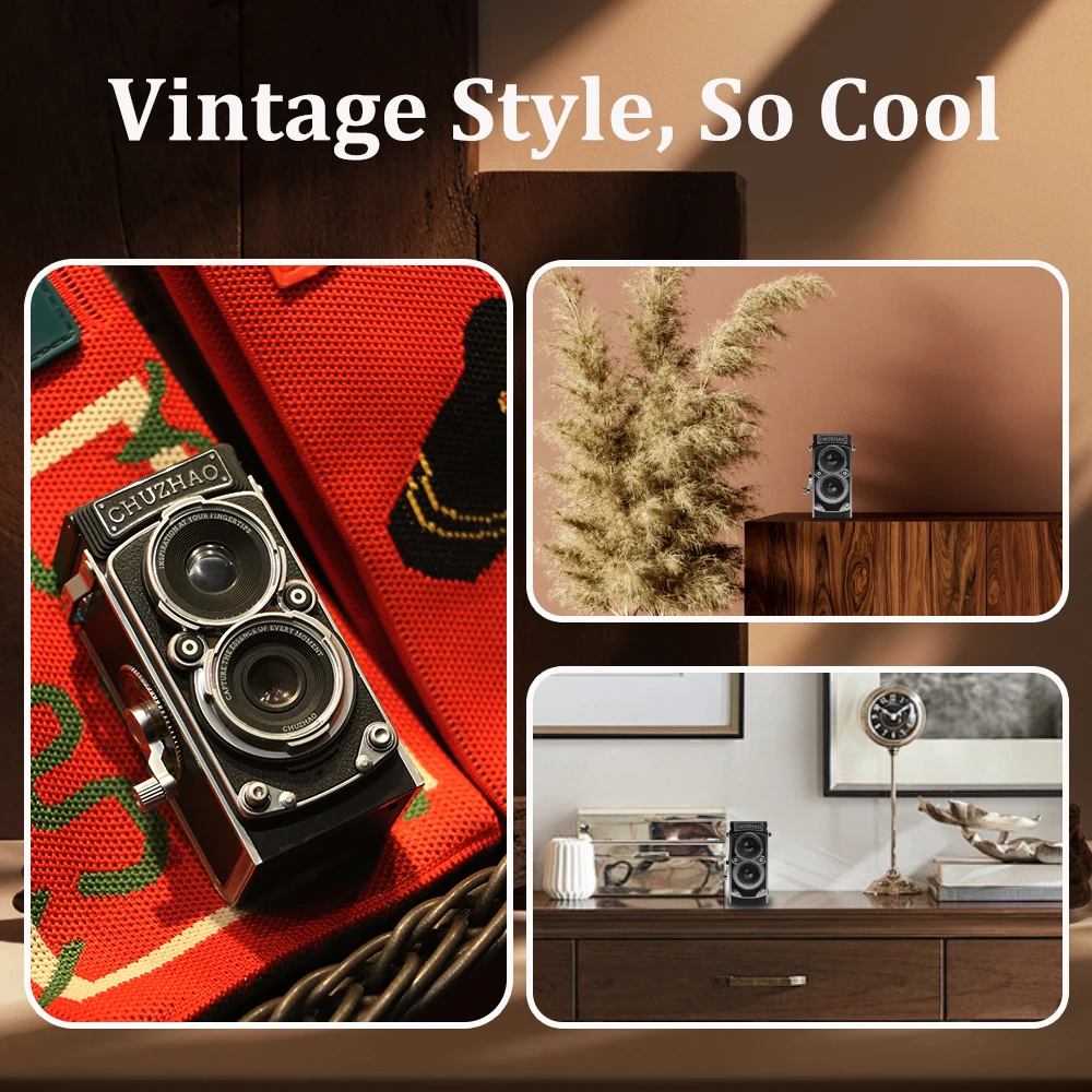 CHUZHAO Retro Vintage Digital Mini Camera CCD 12MP 1080P FHD Video Auto Focus Digital Small Camera 16GB Card Small Vlog digital camera