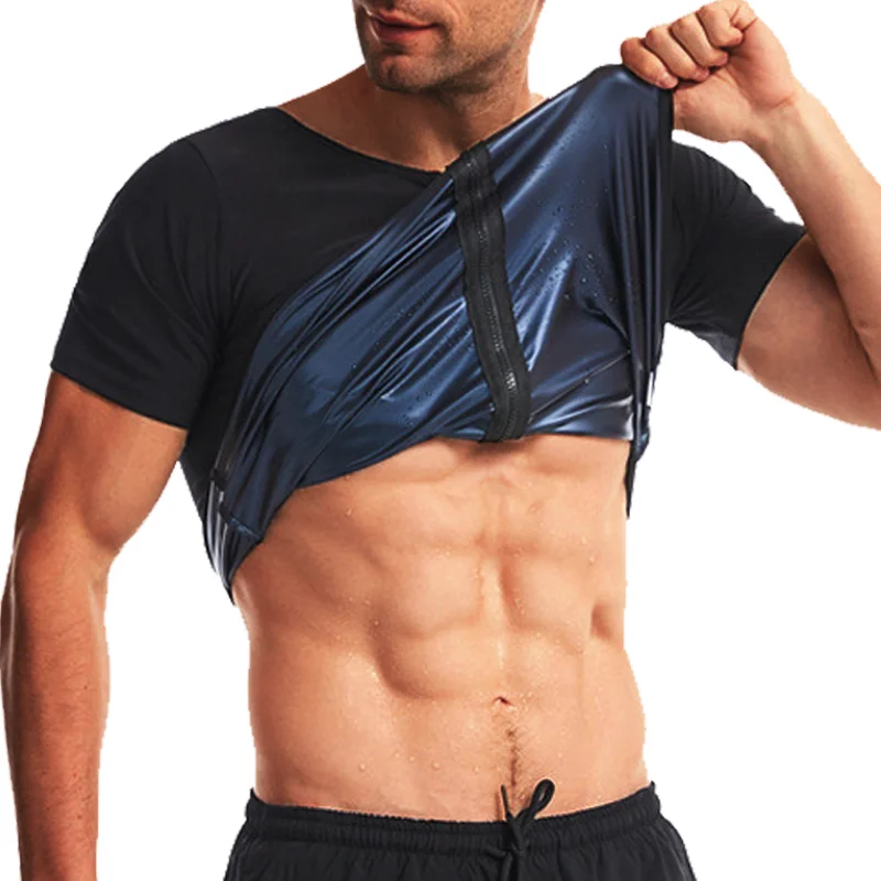 Men Sweat Sauna T-shirt Heat Trapping Compression Shirts Waist Trainer Sportswear Slimming Sauna Suit Fitness Fat Burning Tops Best Sellers In Sports & Entertainment