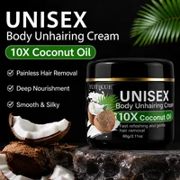 Crème dépilatoire à l'huile de coco unisexe YUITIKUE 60g, épilation douce et rapide, crème de soin quotidienne pour le corps entier 6