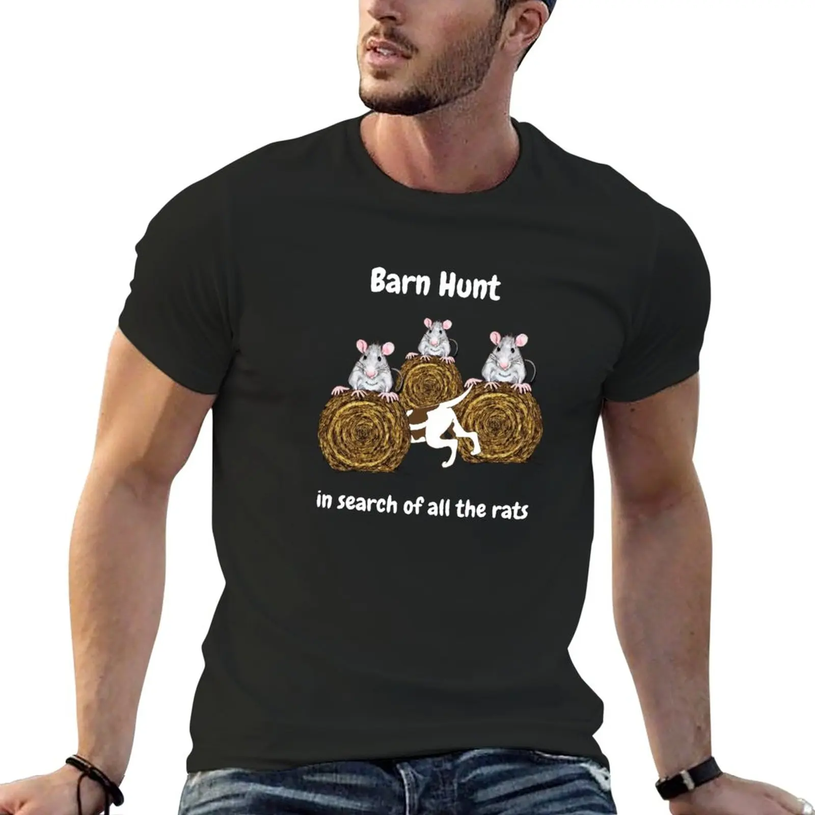 Funny Barn Hunt – in search of all the rats with a dog butt T-Shirt anime heavyweights anime clothes workout shirts for men