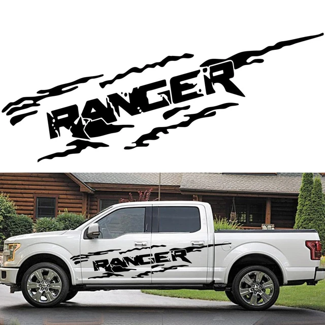2PCS Off Road Car Styling Door Side PVC Stickers For Ford Ranger Raptor  Pickup Auto Vinyl Body Decor Decals Tuning Accessories