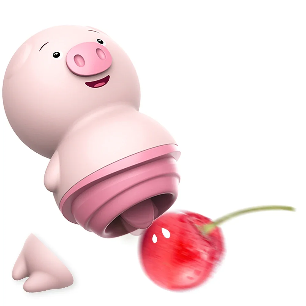 Pink Pig Tongue Lick Vibrators Anal Clitoris Nipple Massager G-Spot Adult Product Erotic Sex Machine 6/2 Modes Female Sex Toys for vibrating sex toys