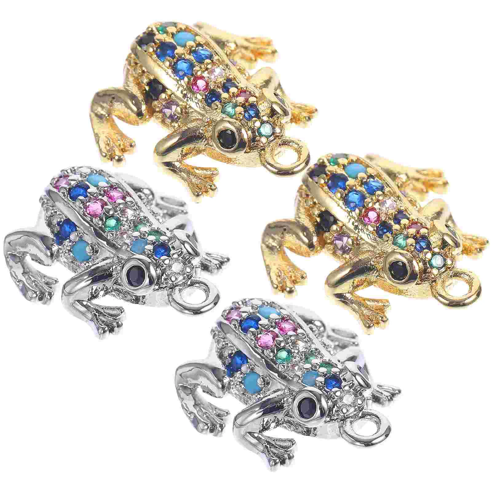 

4 шт. Необычные Цветные бриллиантовые Подвески для изготовления ювелирных изделий, миниатюрные латунные животные