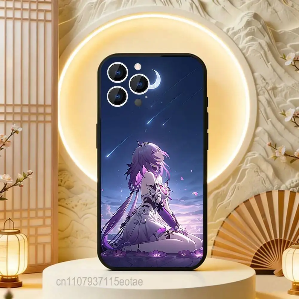 Castorice H-Honkai Star Rail Silicone Soft Phone Case - Elegant Black