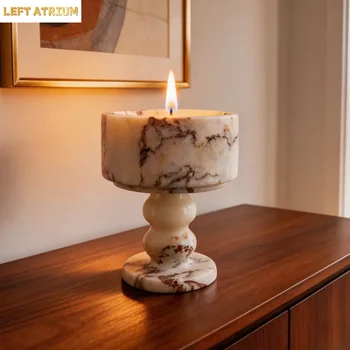 Fire & Form Marble Pedestal Candle Holder